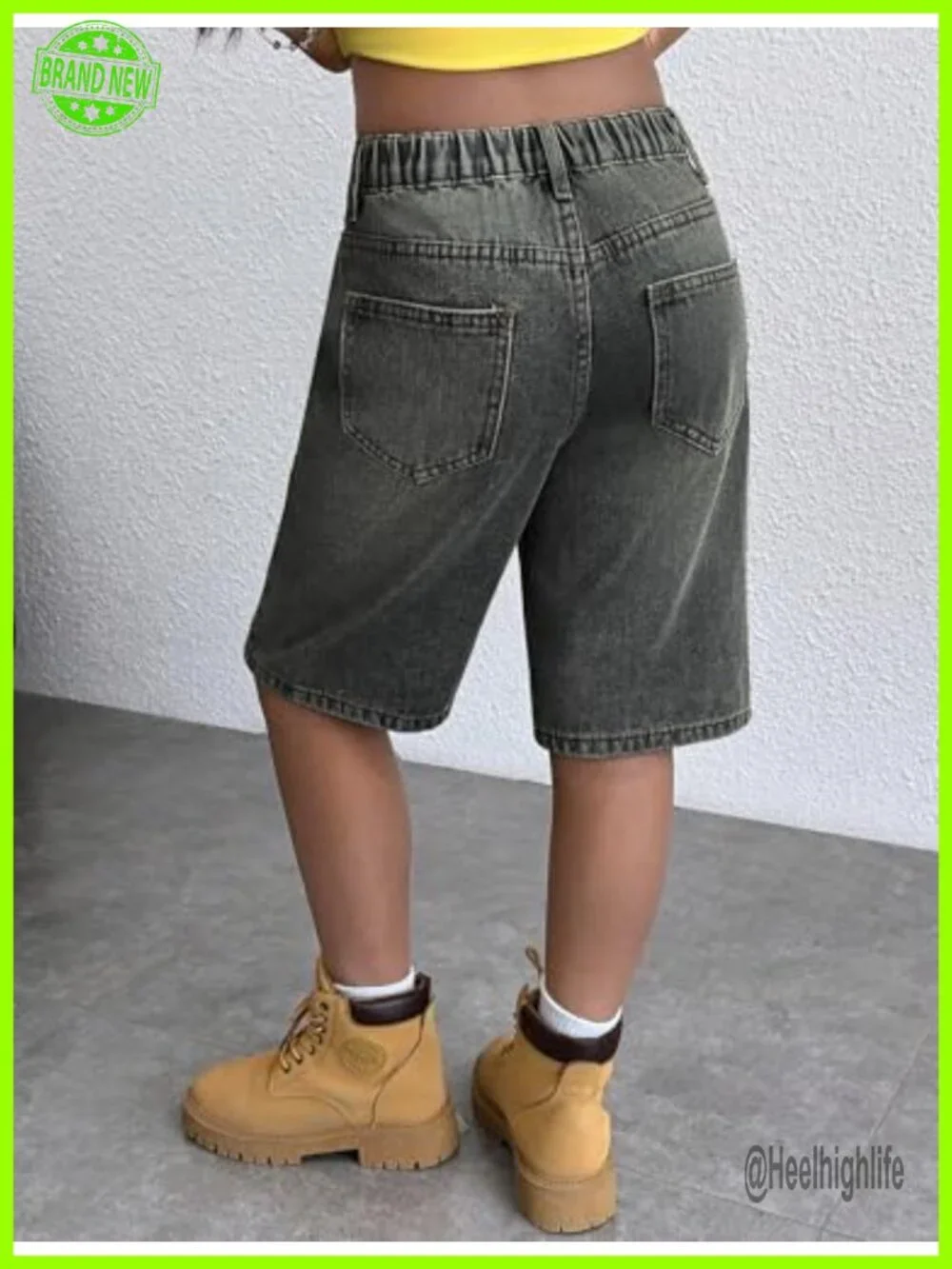 Y2K Baggy Ripped High Waist Denim Shorts Girls 7-14 Casual Wide Leg Bermuda